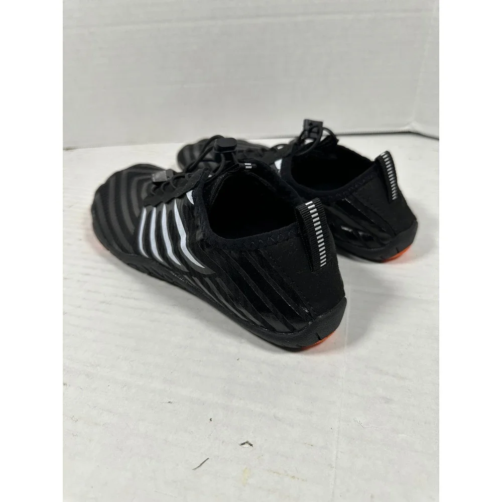 Barestep Barefoot Water Shoes Black White Striped Bungee Lace Minimalist Size 39
